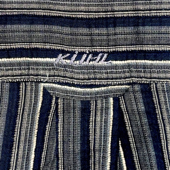Kuhl Long Sleeve Button Down Shirt Blue, Gray, Black and White Stripes LARGE - Picture 10 of 11